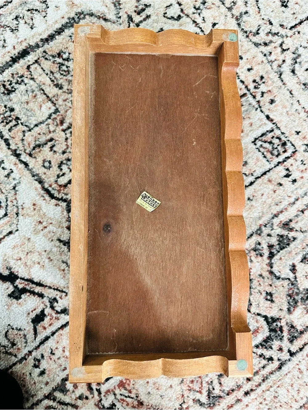 Wooden Jewelry Box with Carved Accents - Honey Brown